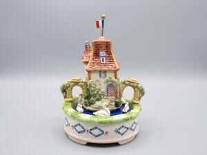 Vintage 1983 Schmid Musical Collectibles French Castle Swan Lake Music Box
